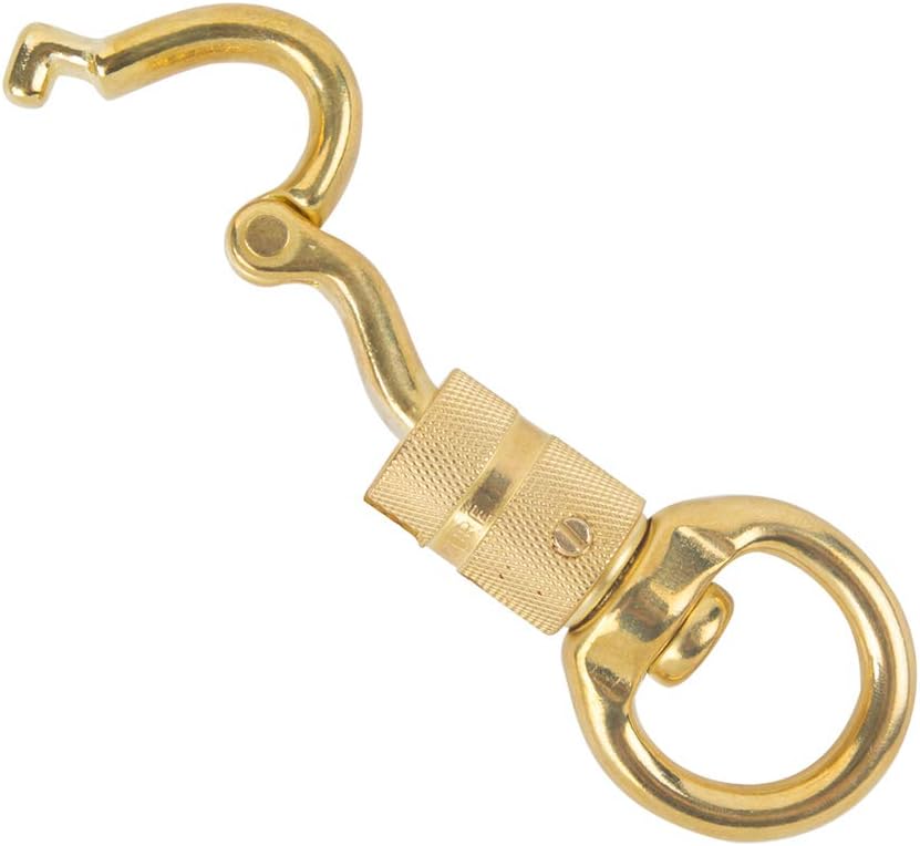 AOWESM Solid Brass Panic Snap 1-1/8 Inch X 4-1/4 Inch Quick Release with Round Swivel and Twist Body (1 Piece) : Sports & Outdoors