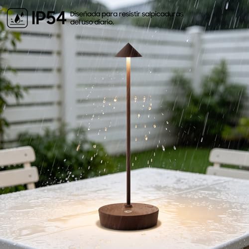 HYMZP Rechargeable Wireless Table Lamp, LED Table Lamp, 3 Colour Modes, IP54, for Indoor/Outdoor, Restaurant (2 x Rust)