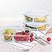 Glass Meal Prep Containers 3 Compartment – 3pc BPA Free Glass Lunch Box with 3 Set Reusable Cutlery Sits Neatly in the Lid Compartment, Food Storage Containers Microwave, Freezer, Oven Dishwasher Safe
