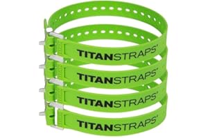 TITANSTRAPS Titan Industrial Straps – Strong & Simple Tie-Downs for Construction (Welders, DIY Home) & 1st Responders – 3 Year Warranty, Batch Tested – 70 lb. Working Load, 20" Length, Lime Green, 4-Pack