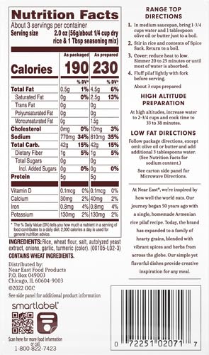NEAR EAST ORIGINAL RICE PILAF MIX 3 COUNT, 6 OZ