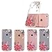 LUOLNH Slim Shockproof Clear Floral Pattern Soft Flexible TPU Back Cover Case Compatible with iPhone 6/6s [4.7 inch] -Pink Peony