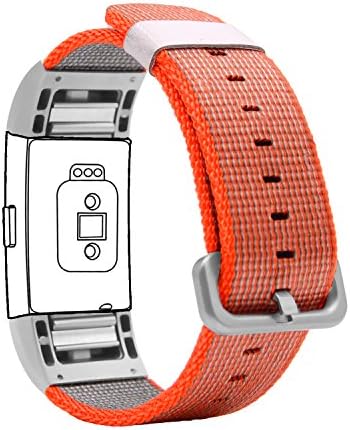 Fitbit Charge 2 Replacement Nylon Bands, KisFace Accessories Wristbands Woven Nylon Series with Metal Connector and Buckle Multi Color Choices
