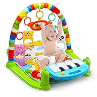 Wotryit Baby Musical Activity Play Mat | Kick and Play Piano Gym Center with Hanging Rattlers Toys | Electronic Learning Toys for Infants, Newborn, Girls and Boys Ages 0-12 Month (0-1 Years)