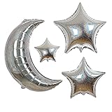 Meri Meri Foiled Moon and Star Balloons, 45-2466, Set of 6