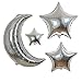 Meri Meri Foiled Moon and Star Balloons, 45-2466, Set of 6