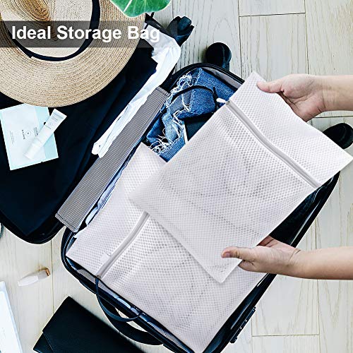 Extra Large Mesh Laundry Bag, 4 Pack Zippered Polyester Delicates