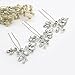 Yean Bride Wedding Hair Pins Crystal Bridal Hair Accessories for Women and Girls (Pack of 3) (Silver)