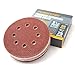 POWERTEC 25PK, 60 Grits, Sanding Discs 5 Inch - Hook and Loop, 5 Inch 8 Hole Aluminum Oxide Sandpaper Discs, Woodworking Sanding Pads for Random Orbital, Palm, Air, DA & Pneumatic Sander (45006)