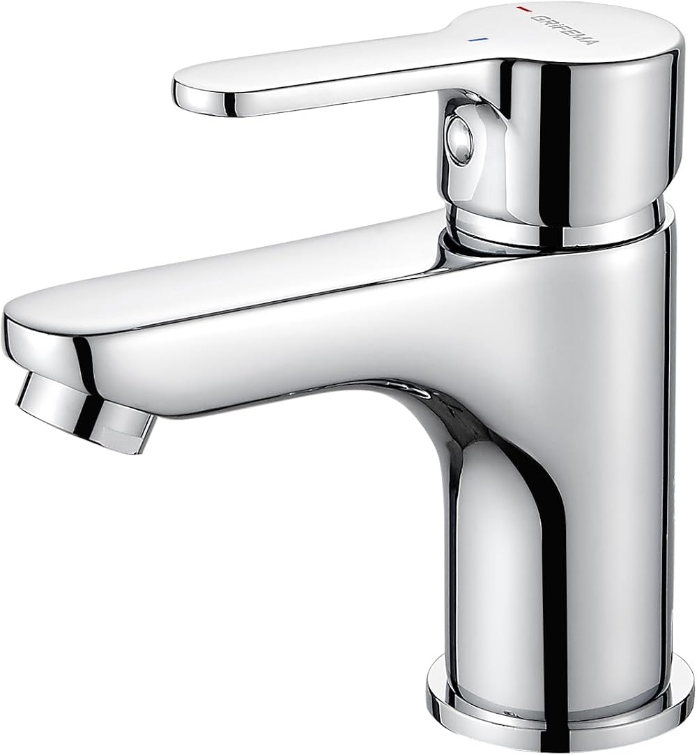 GRIFEMA Bathroom Basin Mixer Tap Single Lever Chrome Brass G3/8 H&C Hoses