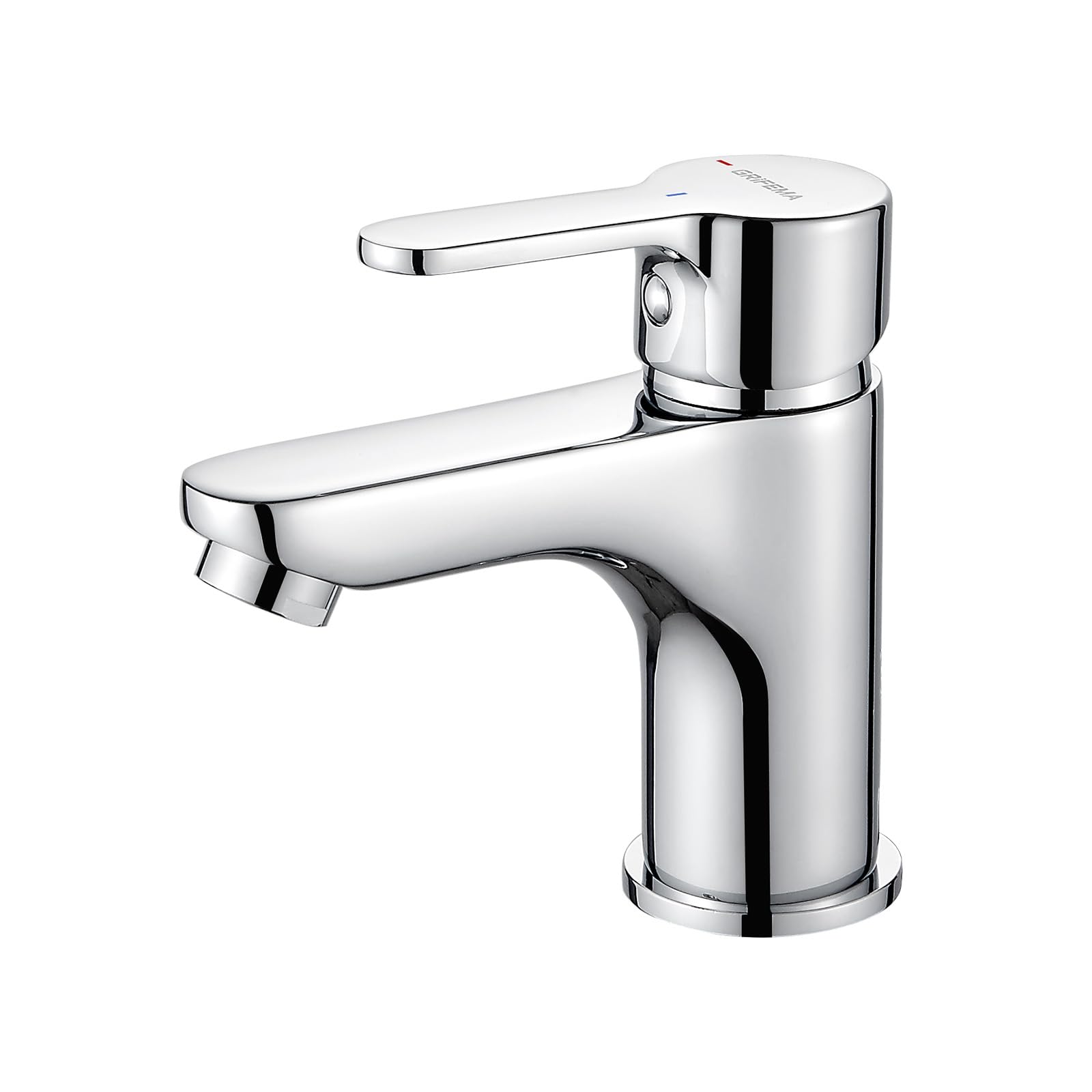 GRIFEMA Bathroom Basin Mixer Tap – Single Lever Tap Hot and Cold Mixer, Brass Faucet with G3/8” Flexible Hoses, Chrome Finish – Durable Bathroom Sink Tap Easy Install for UK Bathrooms