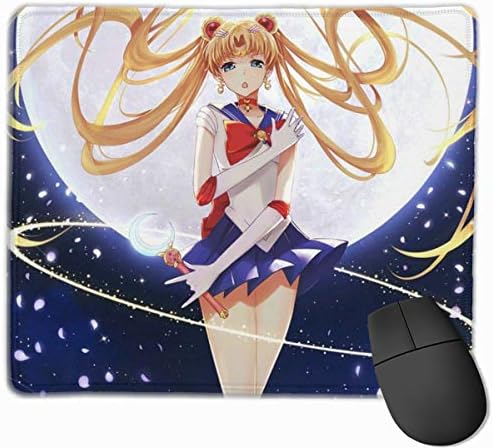 Coototo Sailor Moon Anti-Slip Water-Resistant Table Mat Rubber Base Games Mouse Laptop Pad 9.8 X 11.8 Inches for Office School Dormitories Internet Cafes