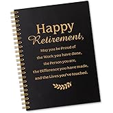 Sixrip Happy Retirement 160 Blank Pages Spiral Notebook, Funny Coworker Leaving Gifts, Going Away Gifts for Coworkers Women Men, Retirement Gifts for Colleagues Boss, Retirement Appreciation Gifts