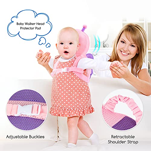 Baby Head Protector And Baby Knee Pads For Crawling Toddler Baby Walking Head Protection Safety Pads Adjustable Infant Cushion Backpack For Baby Walkers 4 24 Months Butterfly Pink Blue Mesh Pricepulse