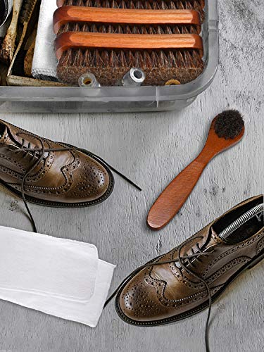 Youngjoy 3 Pieces Horsehair Shine Shoes Brush kit Polish Dauber Applicators(C) - Thumbnail 5