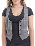 Ragstock Women's Plaid Button Up Vest Top