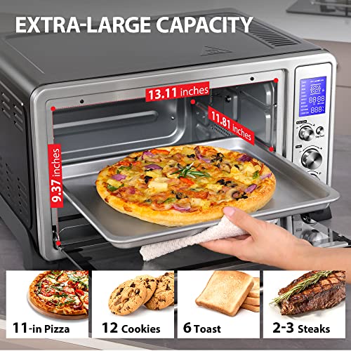 TOSHIBA AC25CEWSS Large 6Slice Convection Toaster Oven Countertop, 10