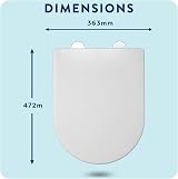 Croydex Telese Stick 'n' Lock D Shape Soft Close Toilet Seat White view 6