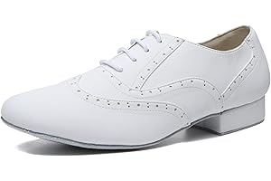 Minishion QJ9011 Mens 1" Heel Leather Modern Salsa Tango Ballroom Latin Dance Shoes