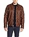 Calvin Klein Men's Faux Leather Moto Jacket with Removable Hood