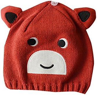 Toubaby Baby Boys Winter Crochet Hat Little Bear Modelling Hats Orange 0-6t (2-4T)