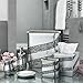 Creative Scents Silver Mosaic Toothbrush and Toothpaste Holder for Bathroom - Decorative Bathroom Toothbrush Holder, Family Toothbrush Cup with One Large Opening to Hold Multiple Toothbrushes at Once