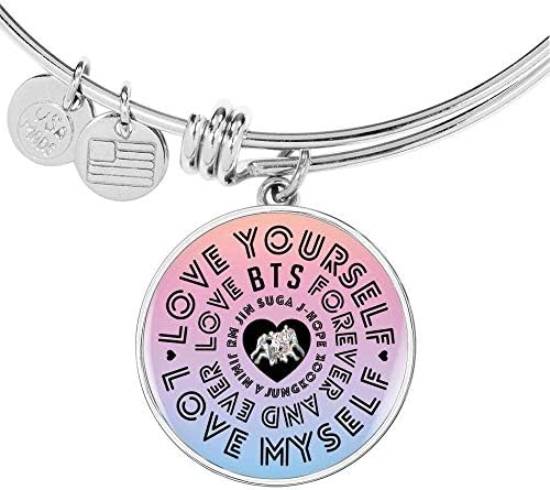 BTS - Love Yourself, Love Myself, Love BTS Forever and Ever - Adjustable Bangle Bracelet -V5