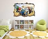 Ninjago Series - 3D Smashed Wall Effect - Wall Decal for Home Nursery Decoration (Wide 30