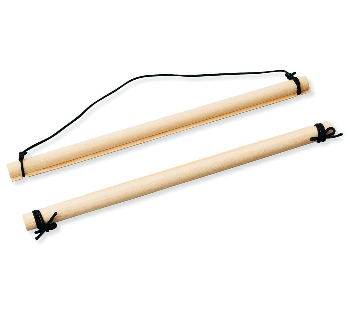 Wafuka Tenugui Tapestry Wooden Wall Hanger Made in Japan (Natural Color),Size: Dia 2cmx2.4cmx41cm(0.8 inchx0.95 inchx16.1 inch)