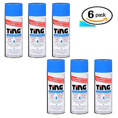 Ting Antifungal Spray Liquid Cures Most Athlete’s Foot 4.5 Oz (Pack of 6)