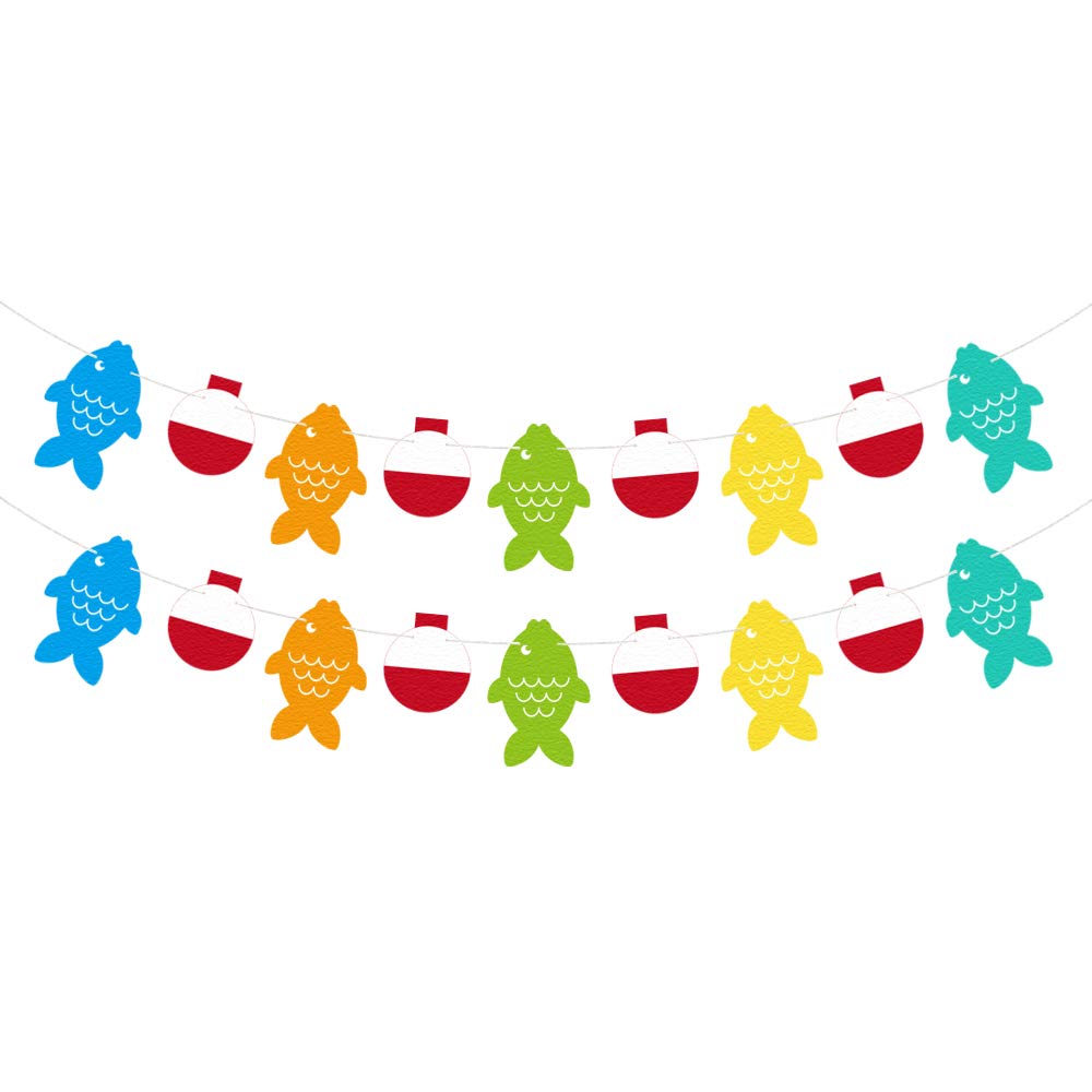 Little Fisherman Fish Bobber Garland Banner For Gone Fishing Party