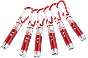 6 PCS Pet Pointer Toys Flashlight Keychain with Detection Illumination Guidance Functions for Cats Dogs