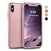 VANSIN iPhone X Case, iPhone 10 Case, 360 Full Body Protection Hard Slim Case Coated Non Slip Matte Surface with Tempered Glass Screen Protector for Apple iPhone X (2017) - Rose Gold