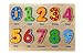 Classic Numbers Wooden Puzzle for Toddlers, Preschool Age w/Colorful Wood Pieces & Shape Cut-Outs in Board. Simple Educational & Sensory Learning for 1, 2 & 3 Year Olds