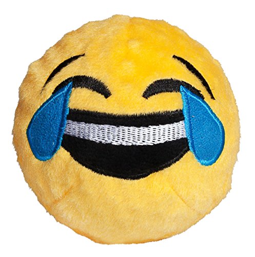 fabdog Crying with Laughter Emoji faball Squeaky Dog Toy (Medium)