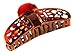 Parcelona French Fleur Medium 3 1/4 Inch Covered Spring Celluloid Tortoise Shell Claw Jaw Hair Clip