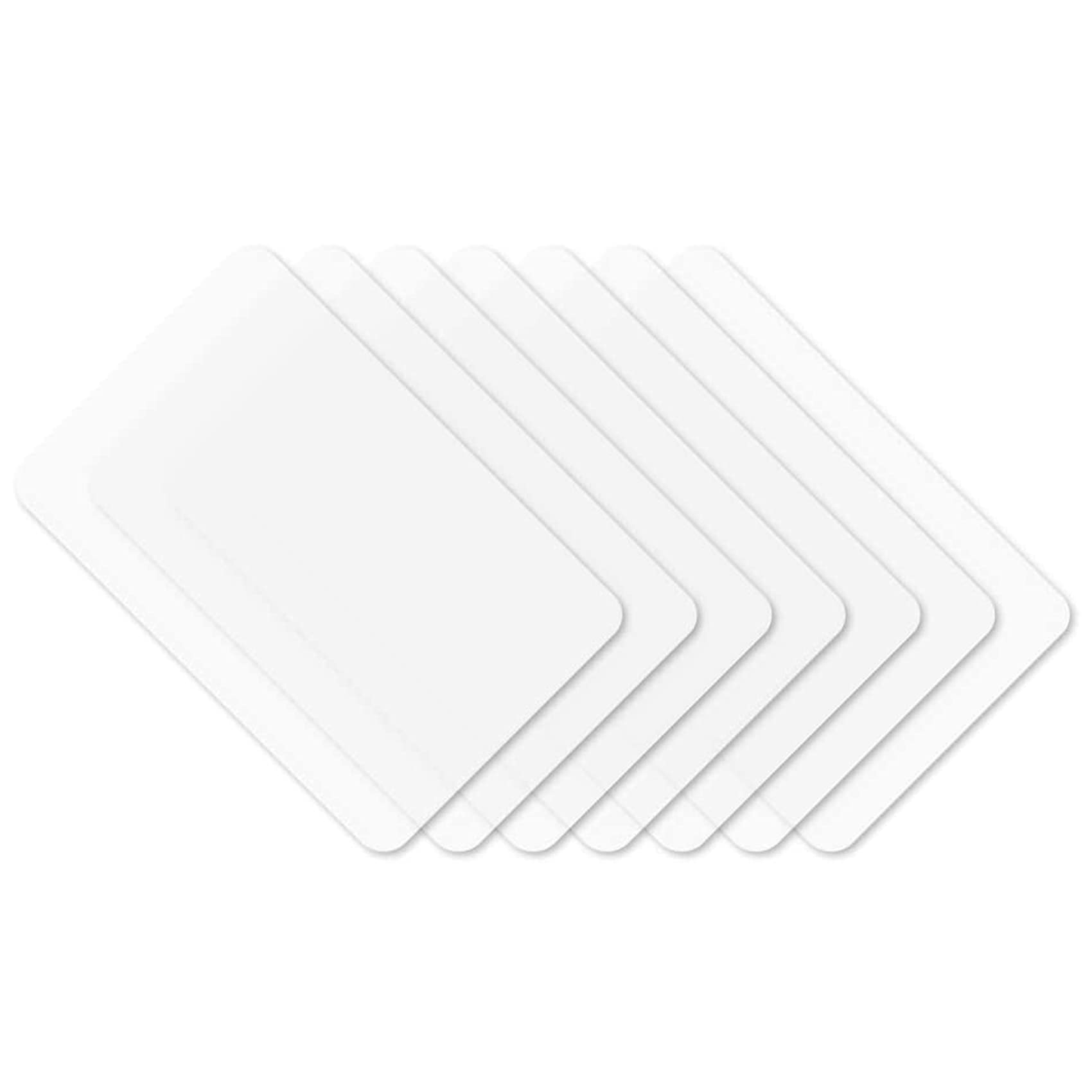 Alliteqwe Set of 8 Transparent Place Mats Washable White Dining Table Place Mat Plastic Non-Slip Heat Resistant