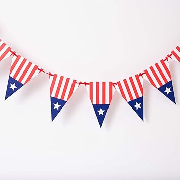 Amazon Com Bobee Red White Blue Independence Day Banner