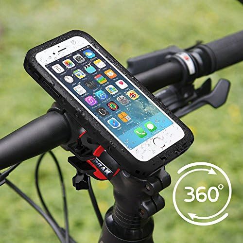Chinatmax iPhone 7 Waterproof Case Bike Phone Mount, Bicycle Cell Phone Holder Full-body Shockproof Handlebar &amp; Motorcycle Holder Mounting Case Cover for iPhone 7