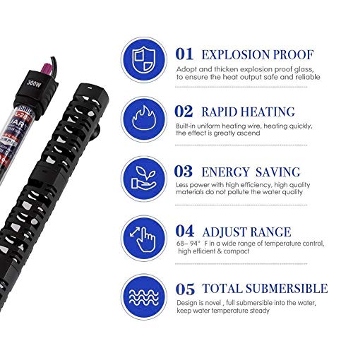 4 Submersible+Aquarium+Thermostat+Temperature+Thermometer