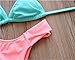 Sherry007 Women's 2 Piece Halter Strap Brazilian Bottom Bikini Set Swimsuits,Small,Bright Blue