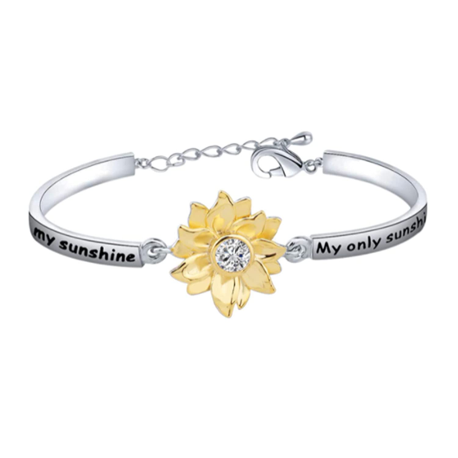 You Are My Sunshine Zircon Bracelet Sun Jewelry Sunshine Bracelet Girlfriend Gift, Fiance Mother Daughter Sunshine Jewelry (Sunshine Br S EU)