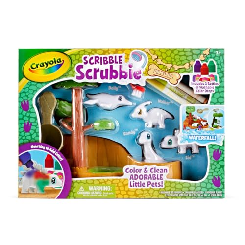 Crayola Scribble Scrubbie Pets Dinosaur Waterslide, Dinosaur Toys for Kids, Pet…