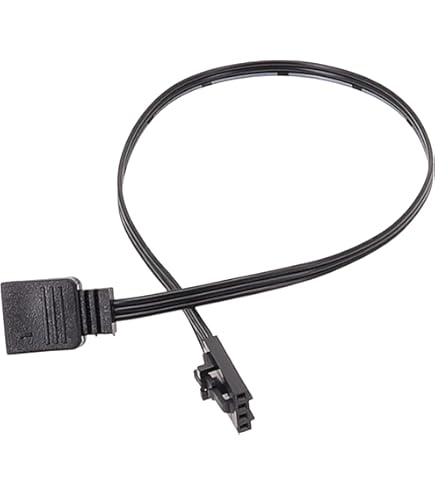 PATIKIL 3 Broche 5V 30cm Long Ordinateur Carte Mère Interface à SM3P Fermelle Extension Câble, 3 Paquet Alimentation Adaptateur Plastique Métal Pour RGB Ventilateurs LED Bandes, Noir