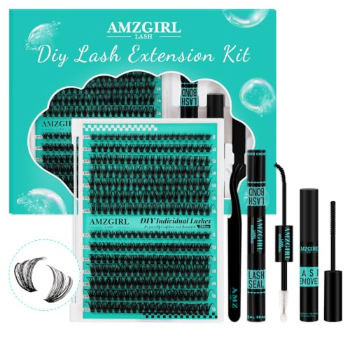 Cluster Lashes Kit 60D 80D,Individual Lashes Clusters Kit,280pcs Lash Clusters,Including Bond And Seal,Eyelash Remover For Eyelashes Extensions,Applicator Tool For False Eyelash Cluster set (D-Mix8-16mm|set)