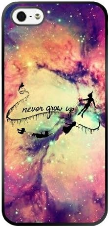 5s Case,iPhone 5 Case,Peter Pan Quotes Never grow up Black Soft Rubber TPU iPhone 5 Scratch-Resistant Protective Case