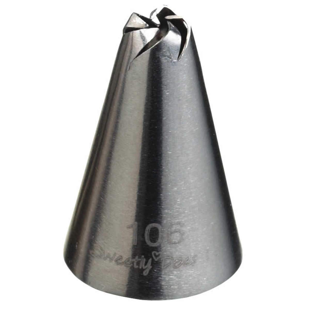 KitchenCraft SDINOZSML08 Small Sweetly Does It Stainless Steel Drop Flower Icing Nozzle, Silver
