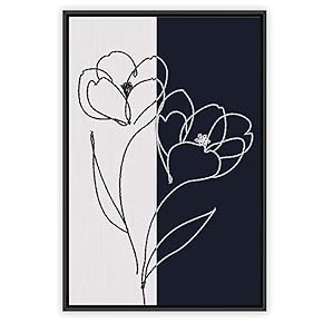 signwin Framed Canvas Wall Art Abstract Flower Canvas...