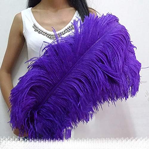 Hanlanbo Pack of 5 Naturl Ostrich Feathers 24-26inch (60-65cm) Plumes for Table Centerpieces Home Room Decoration Wedding Clothing Party DIY (Purple)
