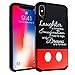 EDEALSAVING Compatible with iPhone XR Case, IMAGITOUCH 2-Piece Armor Case with Flexible Shock Absorption Case & Dream Quotes Design Cover for XR-Laughter Imagination Dreams Quotes